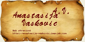 Anastasija Vasković vizit kartica